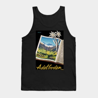 Adelboden, Switzerland, Vintage Travel Ski Poster Tank Top